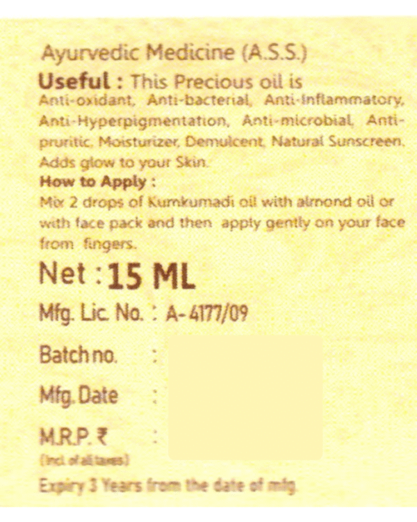Kumkumadi Taila – 15ml - Image 4